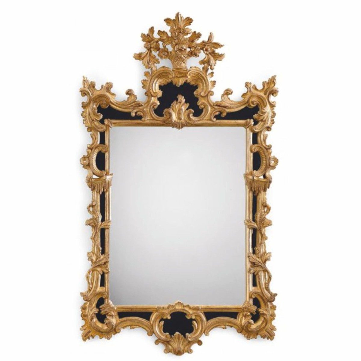 Buying baroque furniture: Casa Padrino luxury baroque wall mirror in natural colours and black, 87 x 145 cm