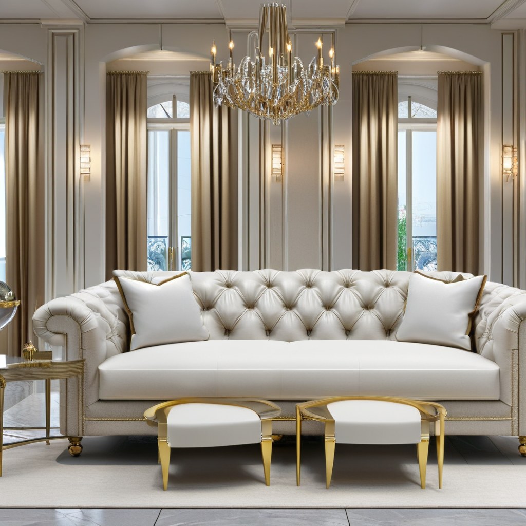 Chesterfield furniture in a luxury hotel lounge by Casa Padrino