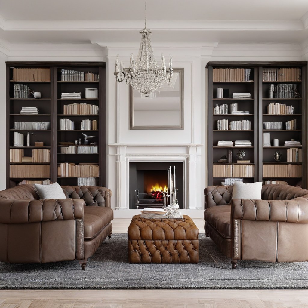 Chesterfield luxury furniture in an Irish library by Casa Padrino