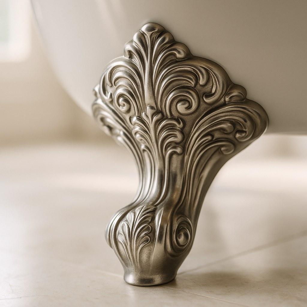 Clawfoot bathtubs detail of a cast claw foot on a freestanding bath by Casa Padrino