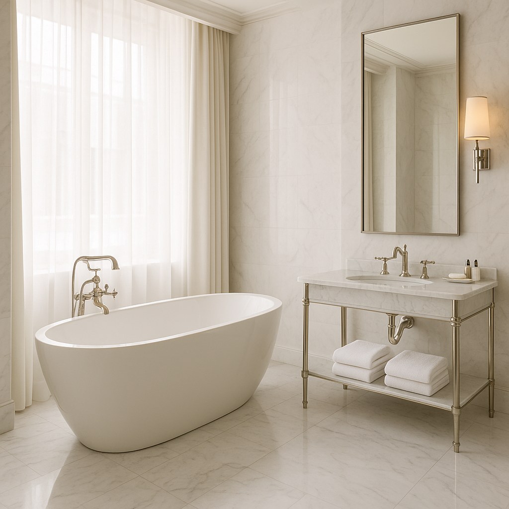 Clawfoot bathtubs freestanding bath in a luxury hotel suite bathroom by Casa Padrino