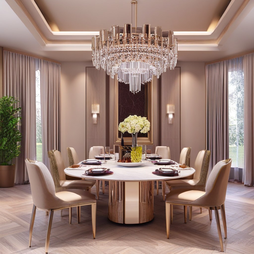 German luxury dining furniture in a grand dining room by Casa Padrino