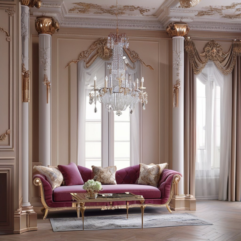 German luxury furniture in an elegant living room by Casa Padrino