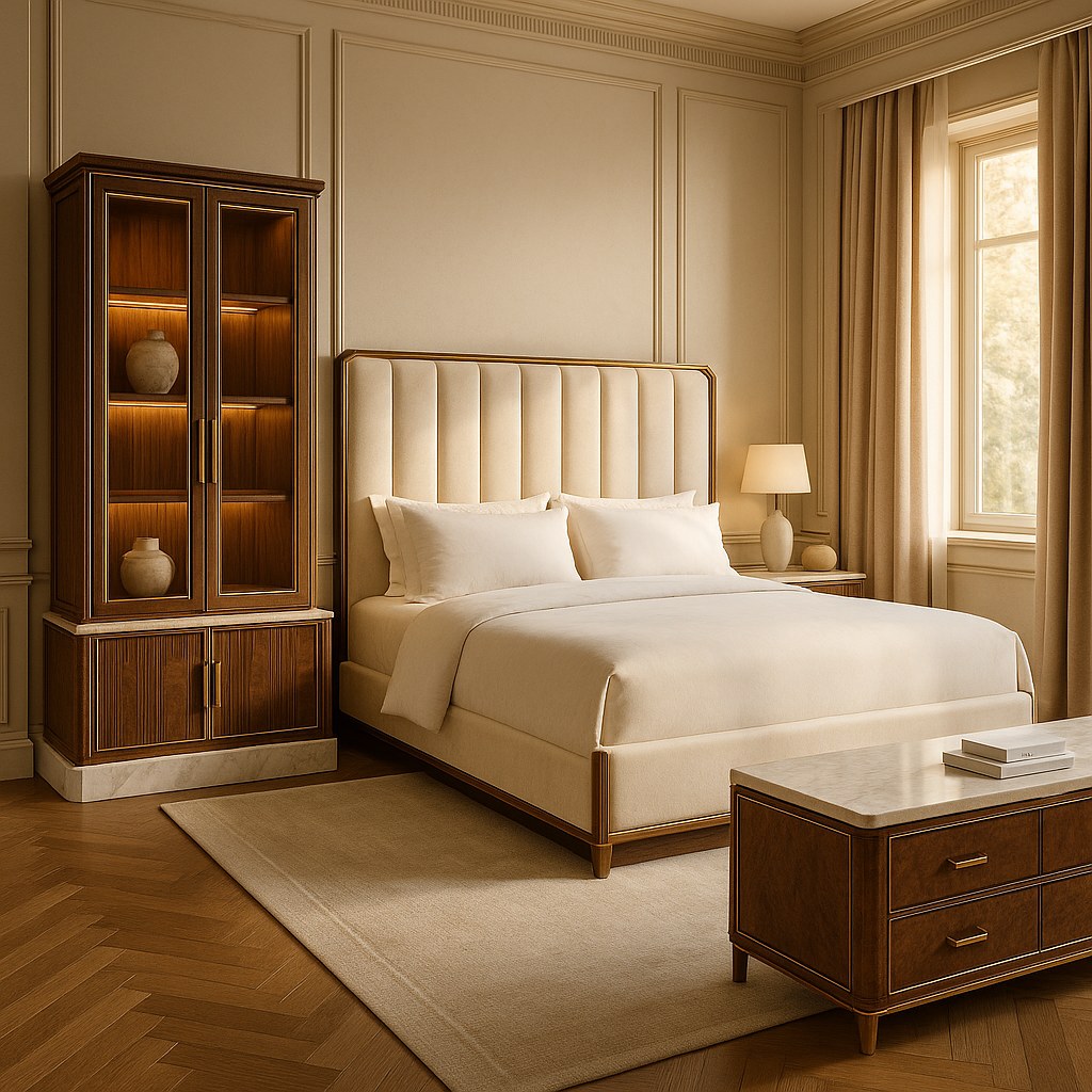 Hotel FF&E supplier bespoke cabinet and bedroom furniture by Casa Padrino