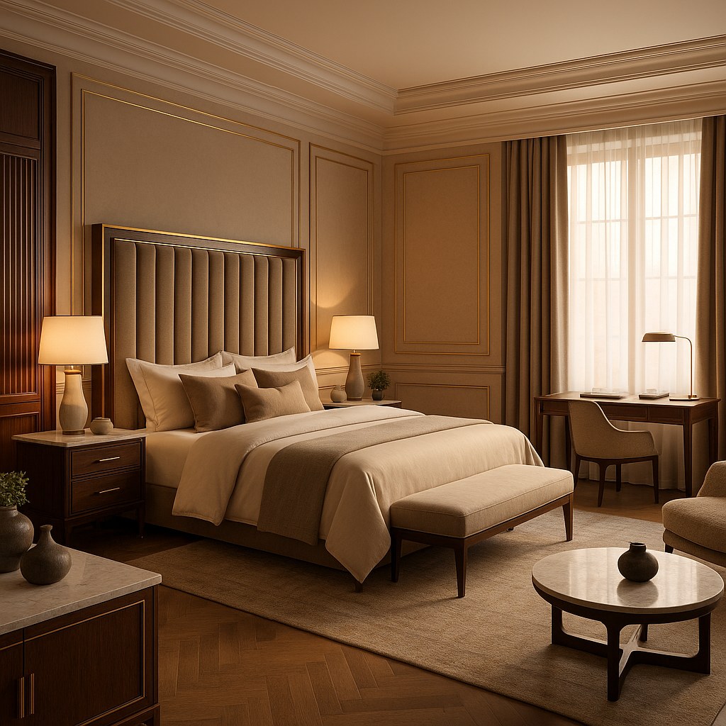 Hotel FF&E supplier guest room furniture set by Casa Padrino