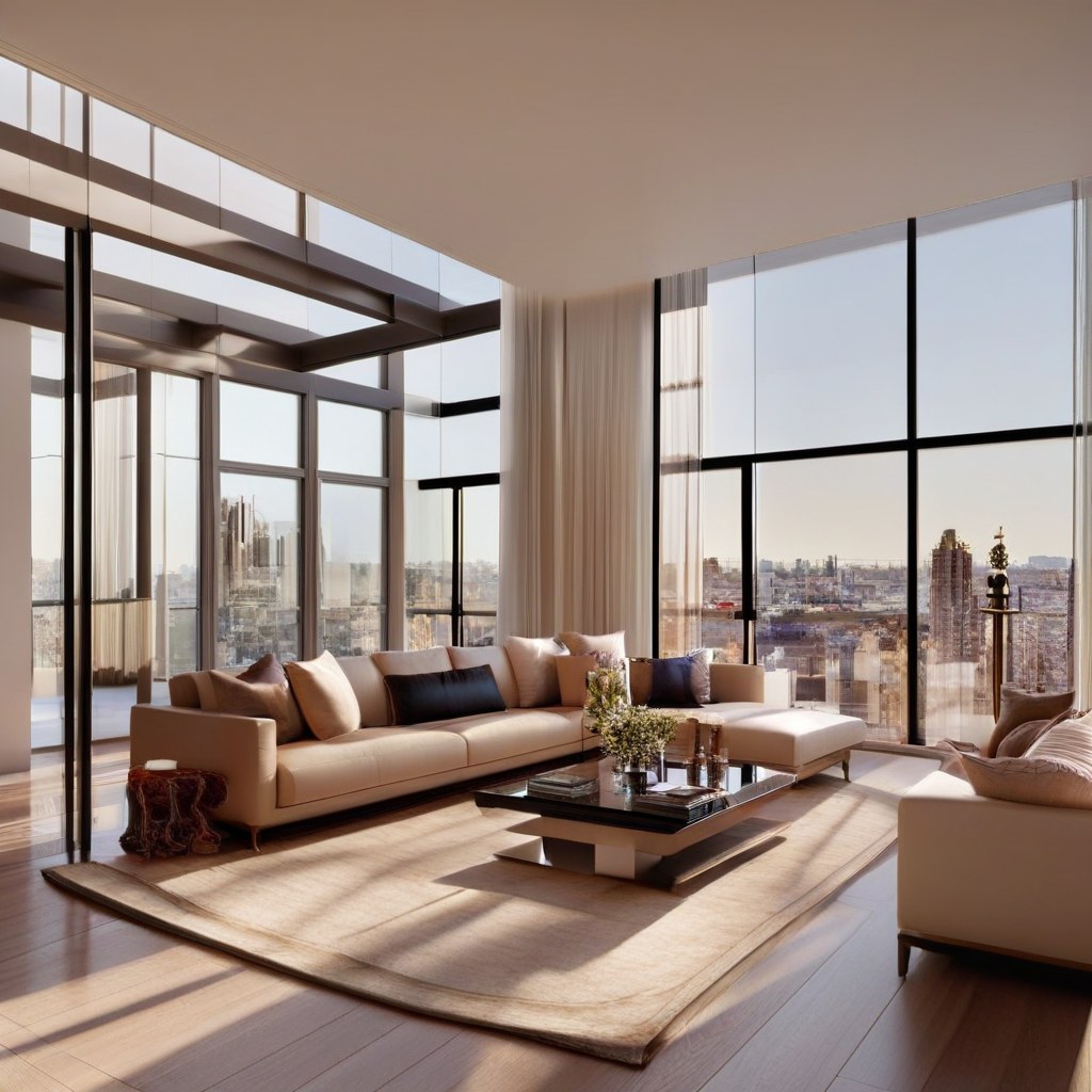 Luxury furniture in a Hong Kong apartment with a harbour view by Casa Padrino
