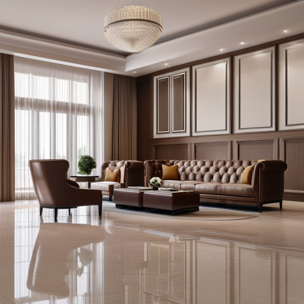 Luxury furniture in a Jeddah hotel lobby interior in Saudi Arabia by Casa Padrino