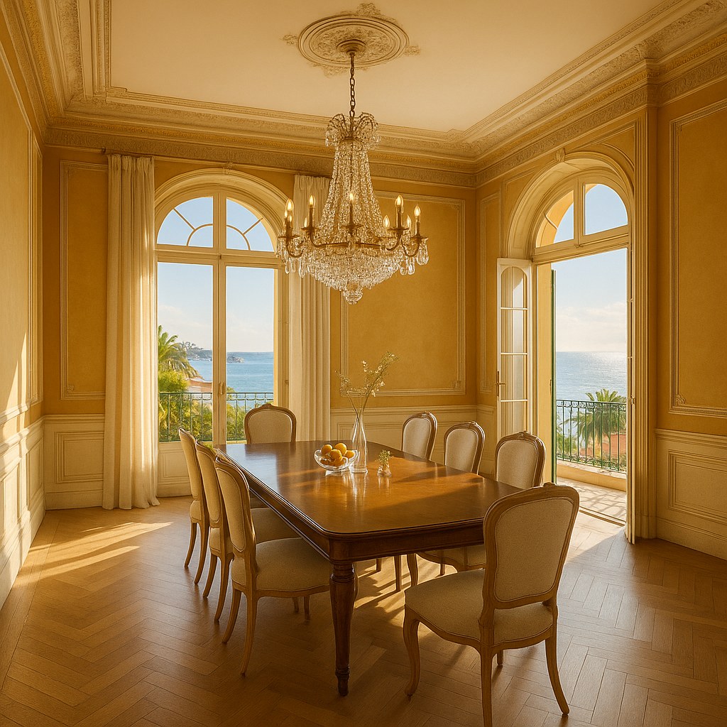 Luxury furniture Menton baroque dining room with table and chairs by Casa Padrino