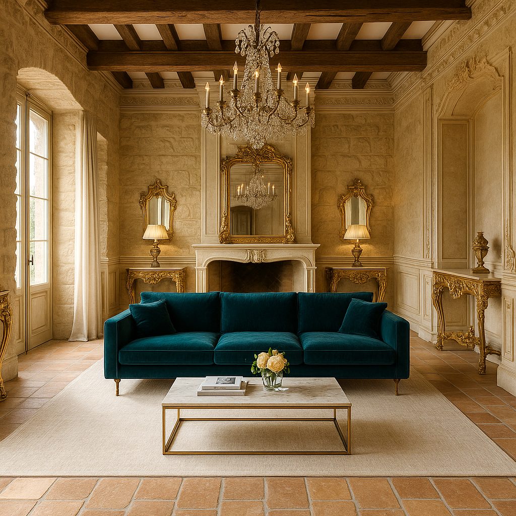 Luxury furniture Mougins living room in a Provencal bastide by Casa Padrino