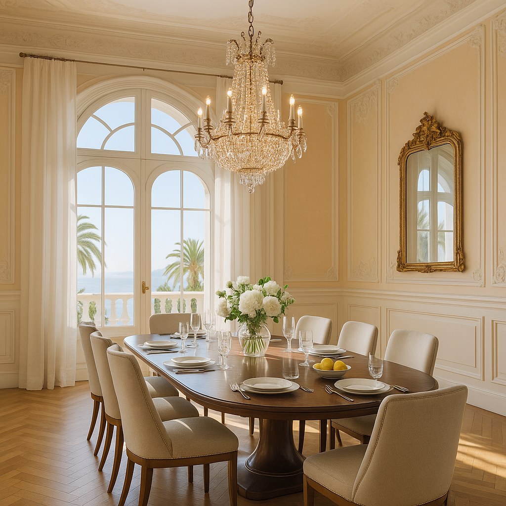 Luxury furniture Nice dining room with a Casa Padrino crystal chandelier