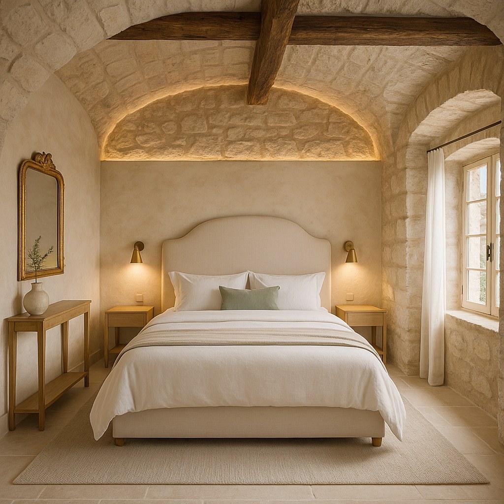 Luxury furniture Saint-Paul-de-Vence vaulted bedroom in a village house by Casa Padrino