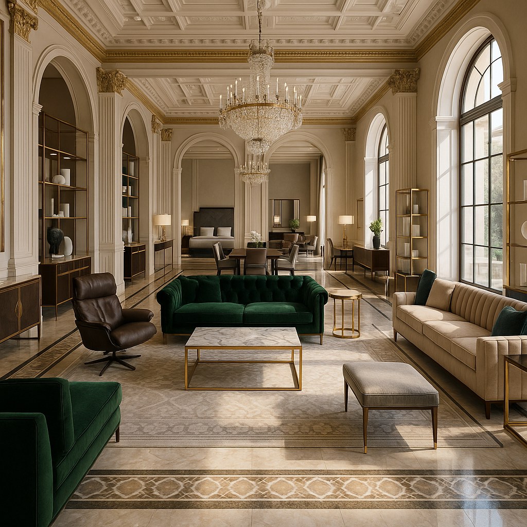 Luxury hotel furniture supplier showroom with an extensive furniture selection by Casa Padrino
