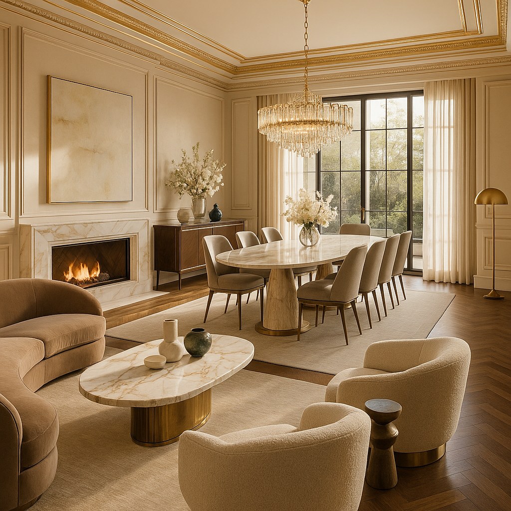 Luxury interior solutions for a dining room and lounge by Casa Padrino