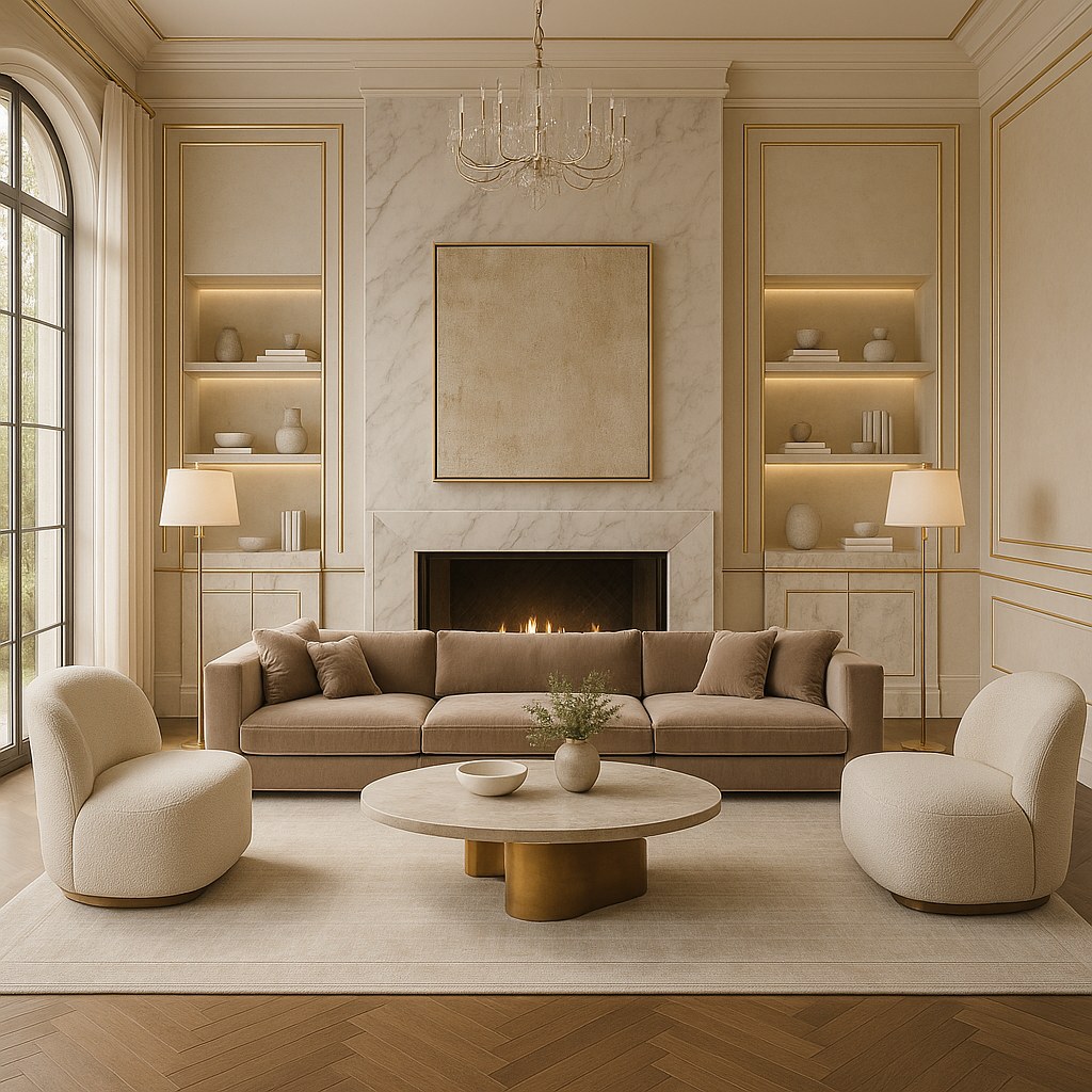 Luxury interior solutions in an elegant living room by Casa Padrino