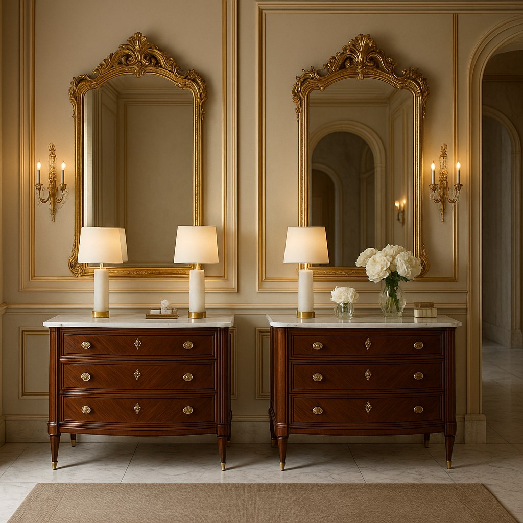 Luxury mirrors and commodes for interior designers by Casa Padrino