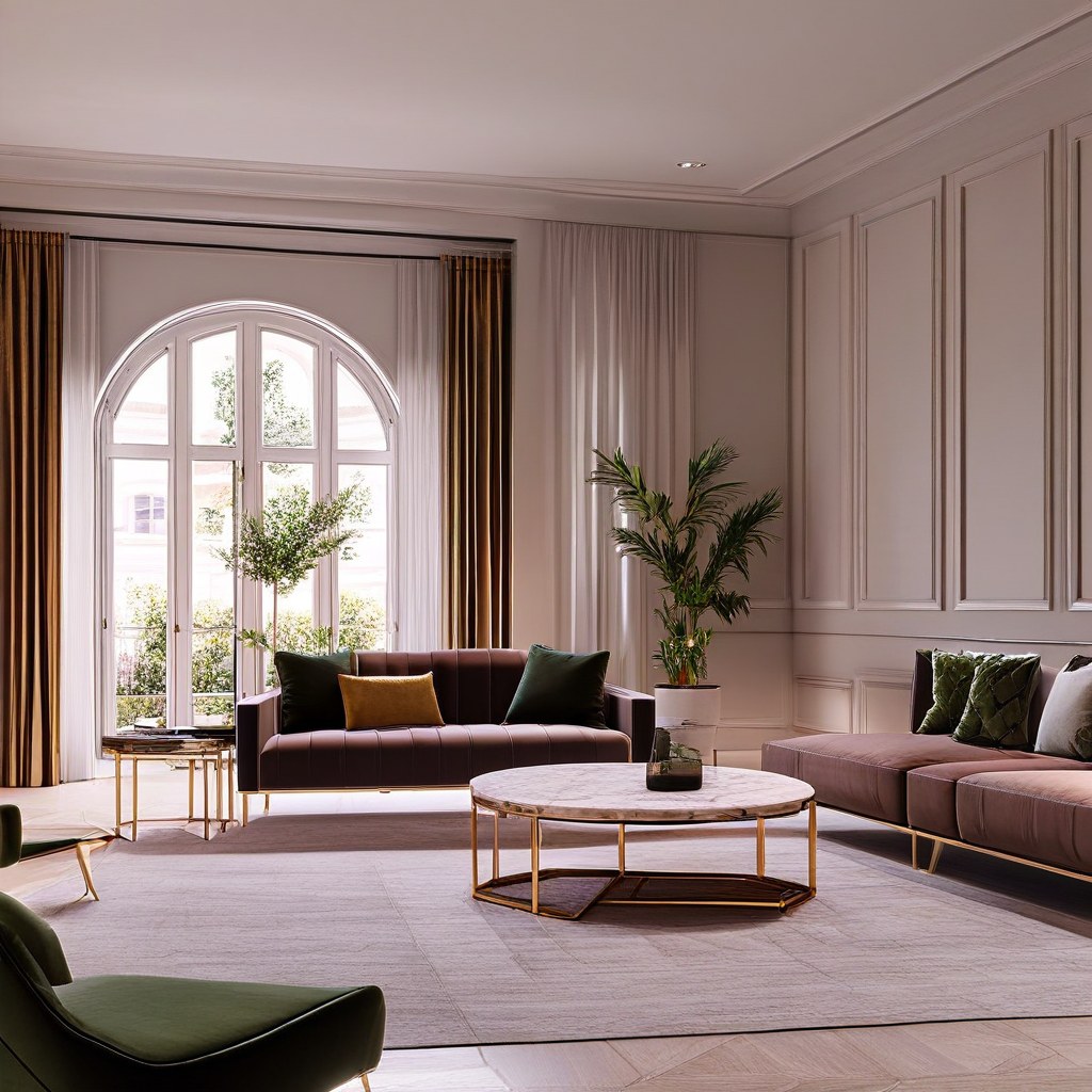 Marble coffee table in a luxury living room by Casa Padrino