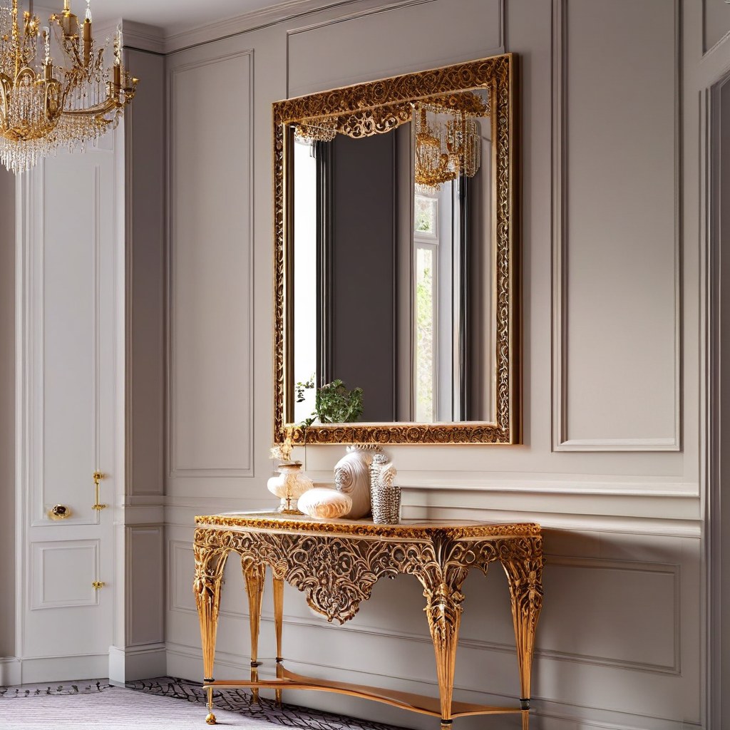Marble console table collection displayed in a luxury showroom by Casa Padrino