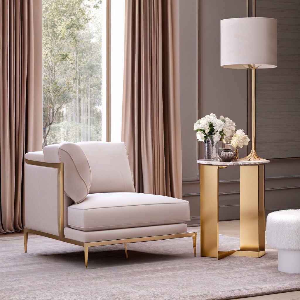 Marble side table in a luxury living room setting by Casa Padrino
