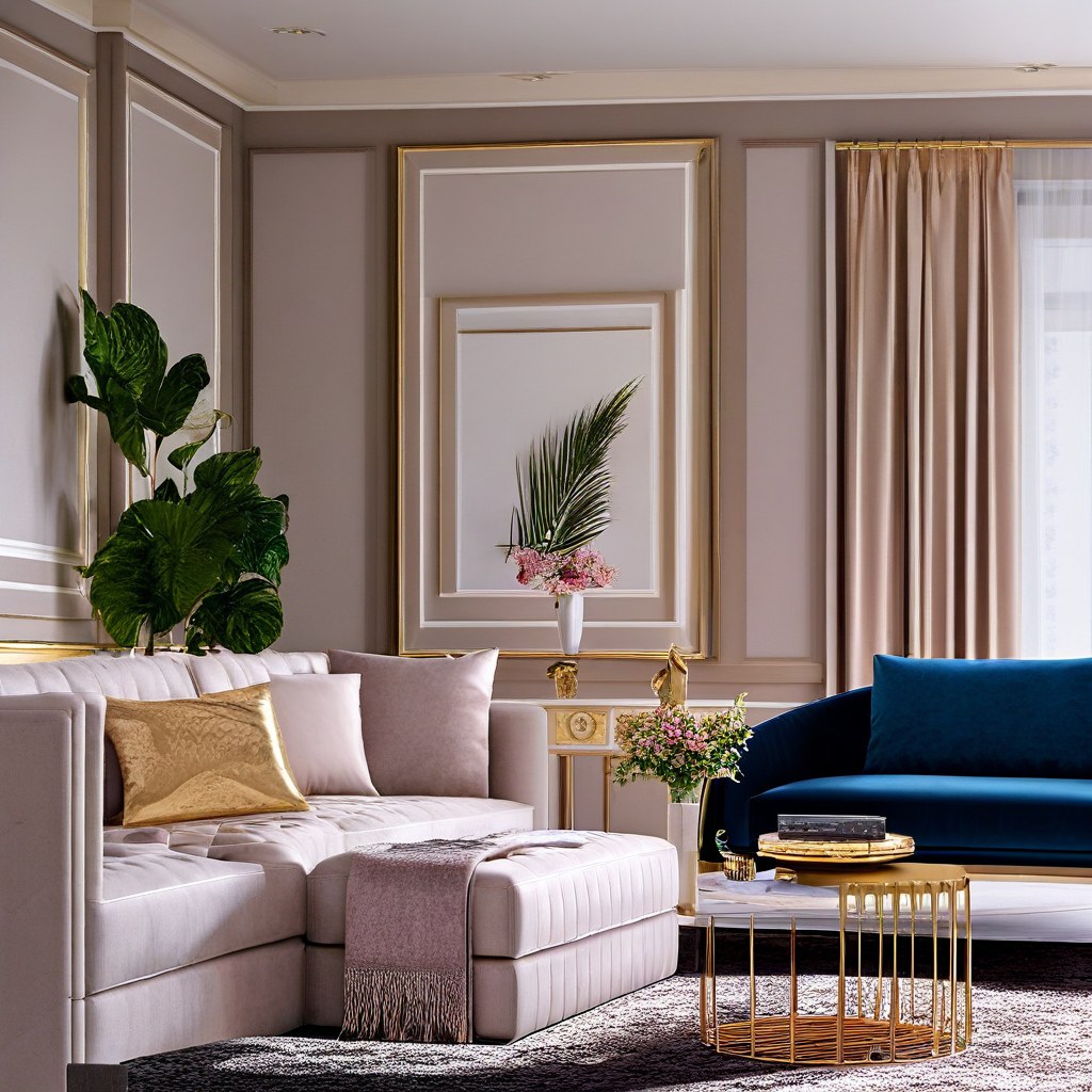 Marble top side table with a gold base by Casa Padrino