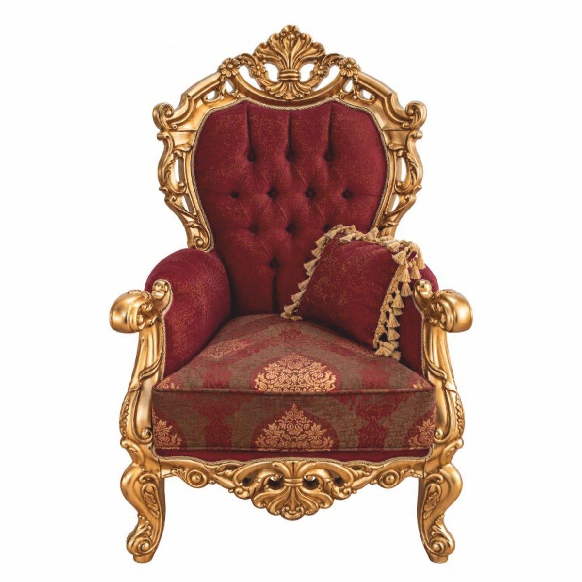 Secure payment when buying furniture online: Casa Padrino baroque armchair with cushion in wine red and gold