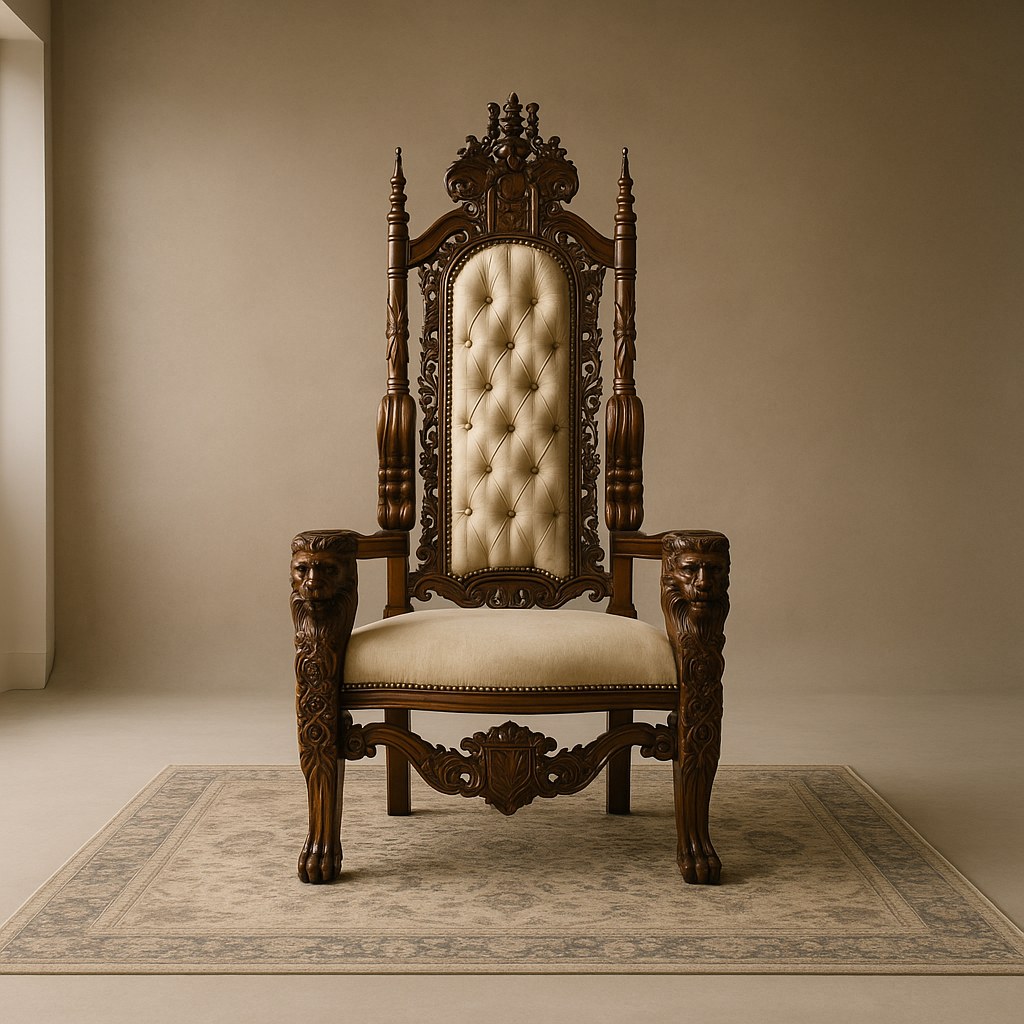 Throne chairs Casa Padrino baroque armchair as a set piece in a photo studio