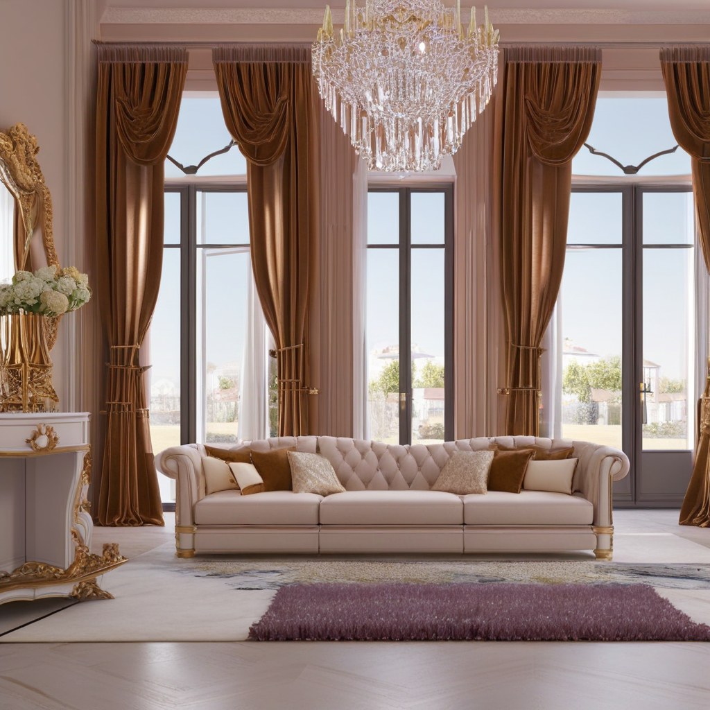 Muebles barrocos de dormitorio con cama barroca acolchada y cómoda barroca
