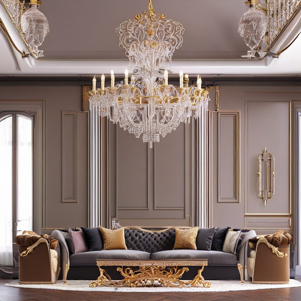 Muebles barrocos: salón opulento con sofá barroco dorado de Casa Padrino