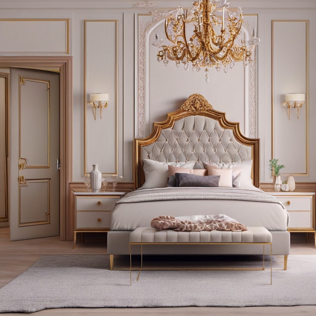 Muebles de lujo Barcelona: dormitorio barroco en piso del Eixample de Casa Padrino