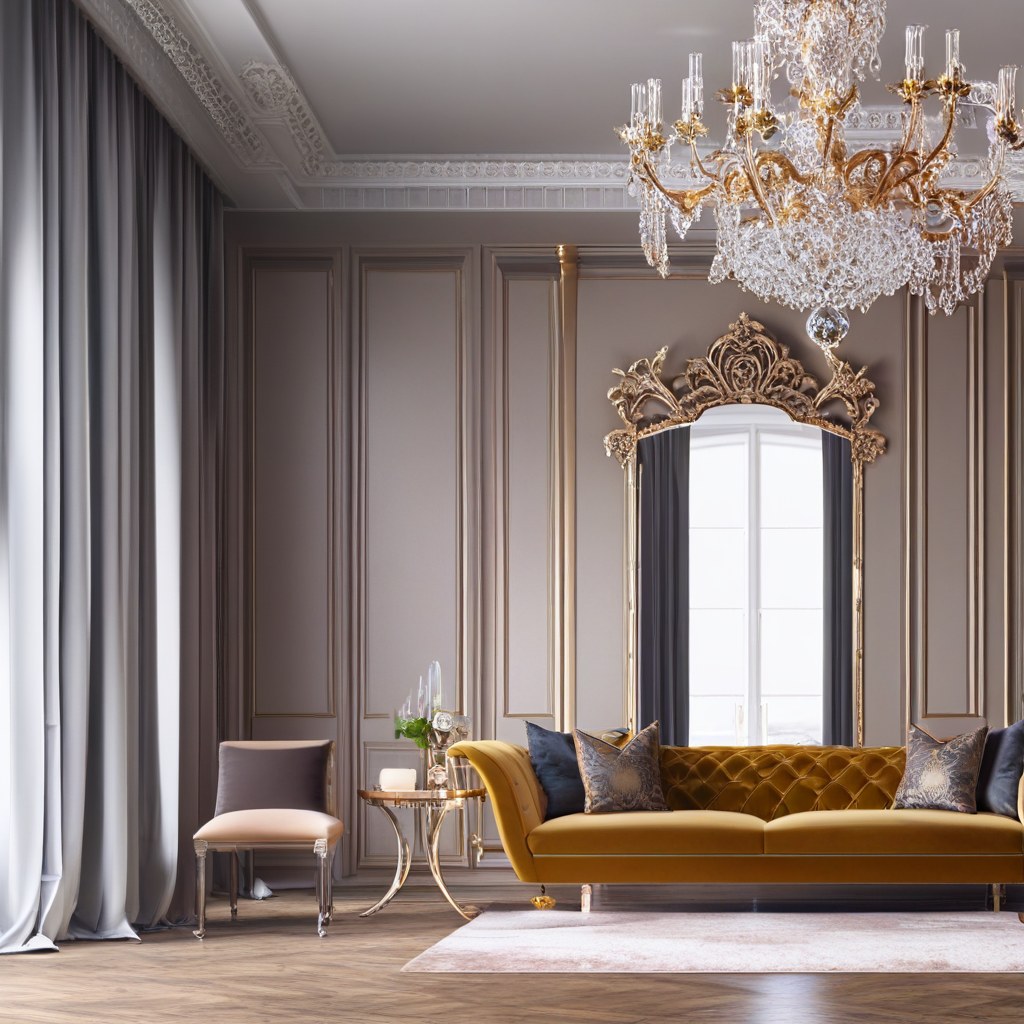 Muebles de lujo Barcelona: salón modernista con sofá de terciopelo de Casa Padrino