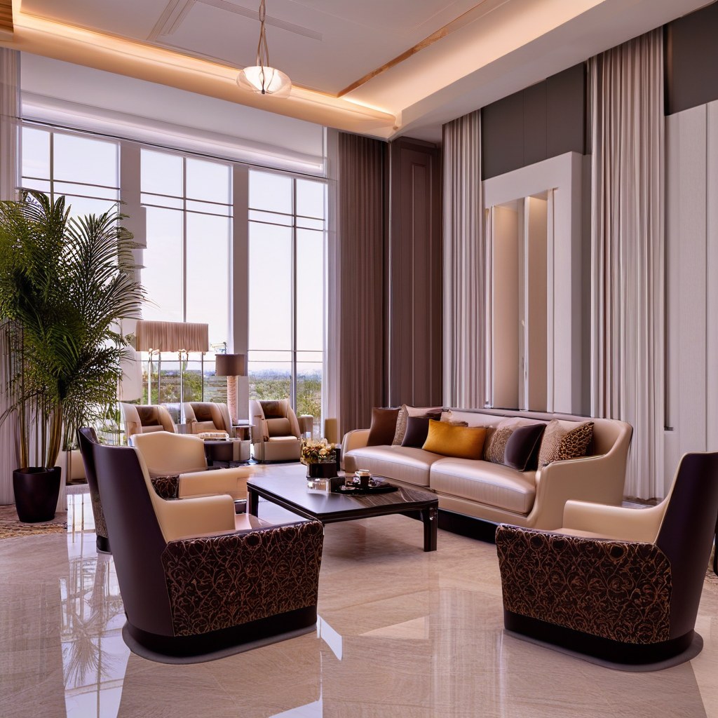 Muebles de lujo Murcia: lobby de hotel con sillones de diseño de Casa Padrino