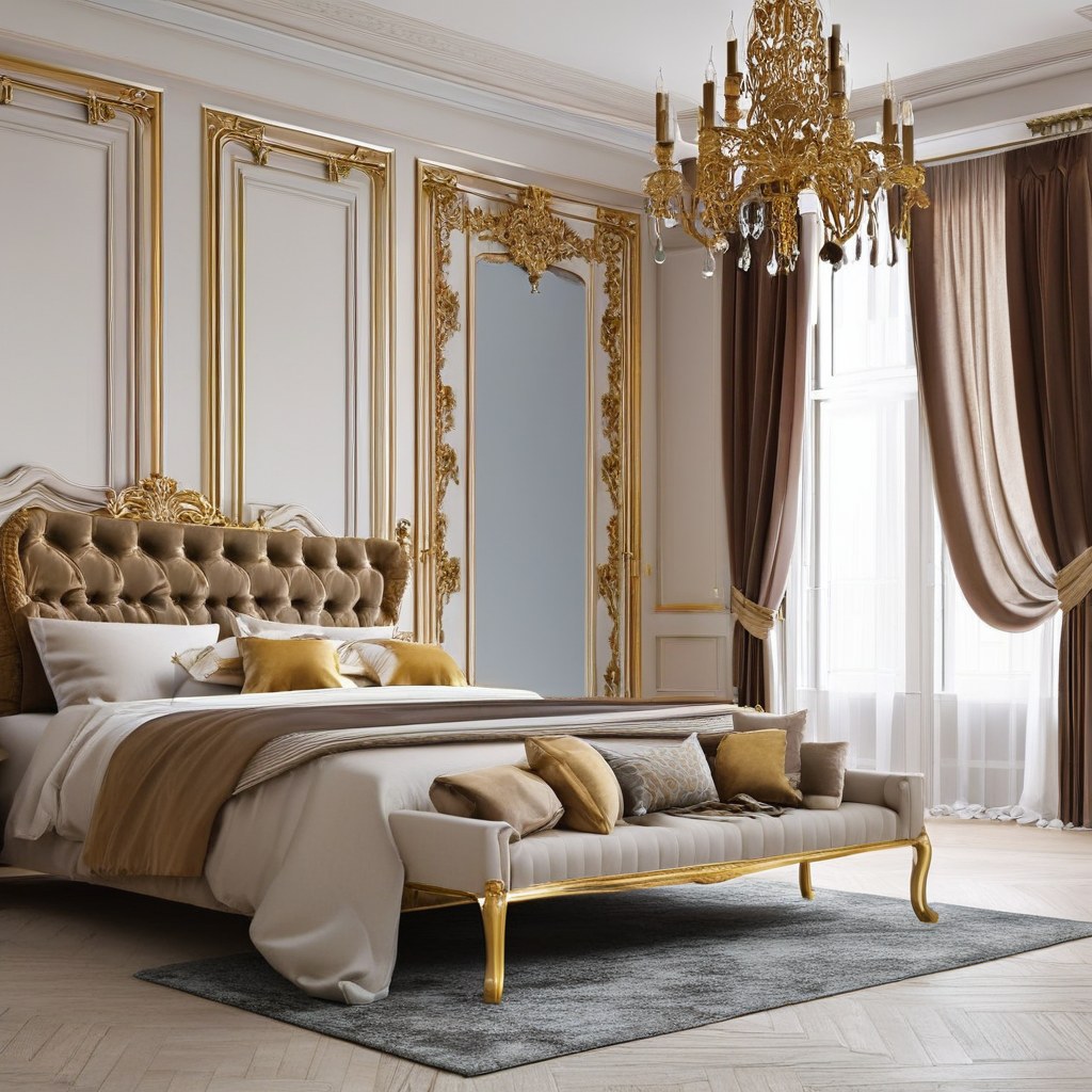 Muebles de lujo Sevilla: dormitorio barroco en casa palacio de Casa Padrino