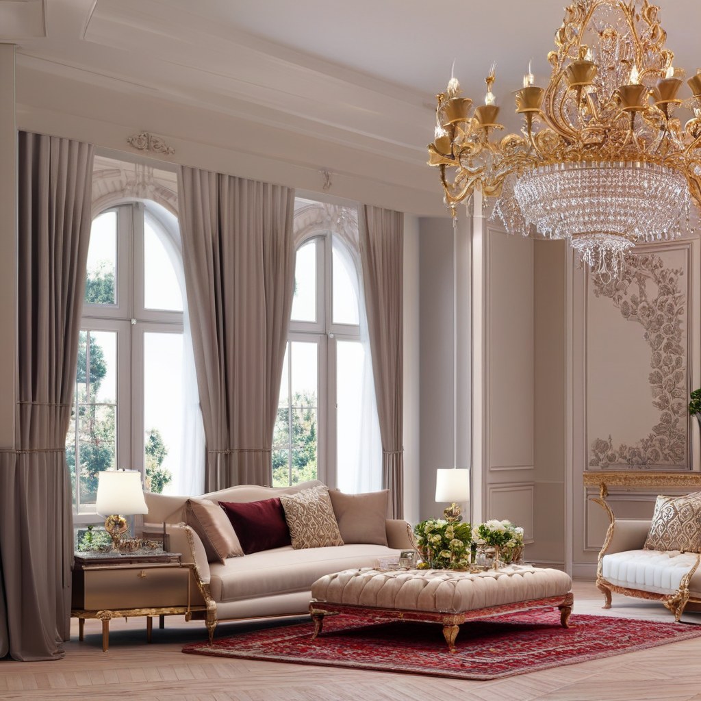 Muebles de lujo Sevilla: salón señorial con sofá de terciopelo de Casa Padrino