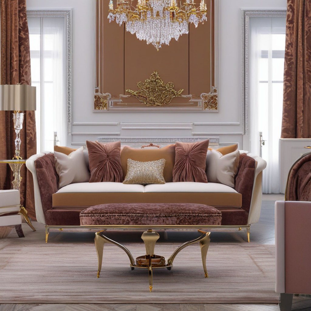 Muebles de lujo Valencia: salón señorial con sofá de terciopelo de Casa Padrino