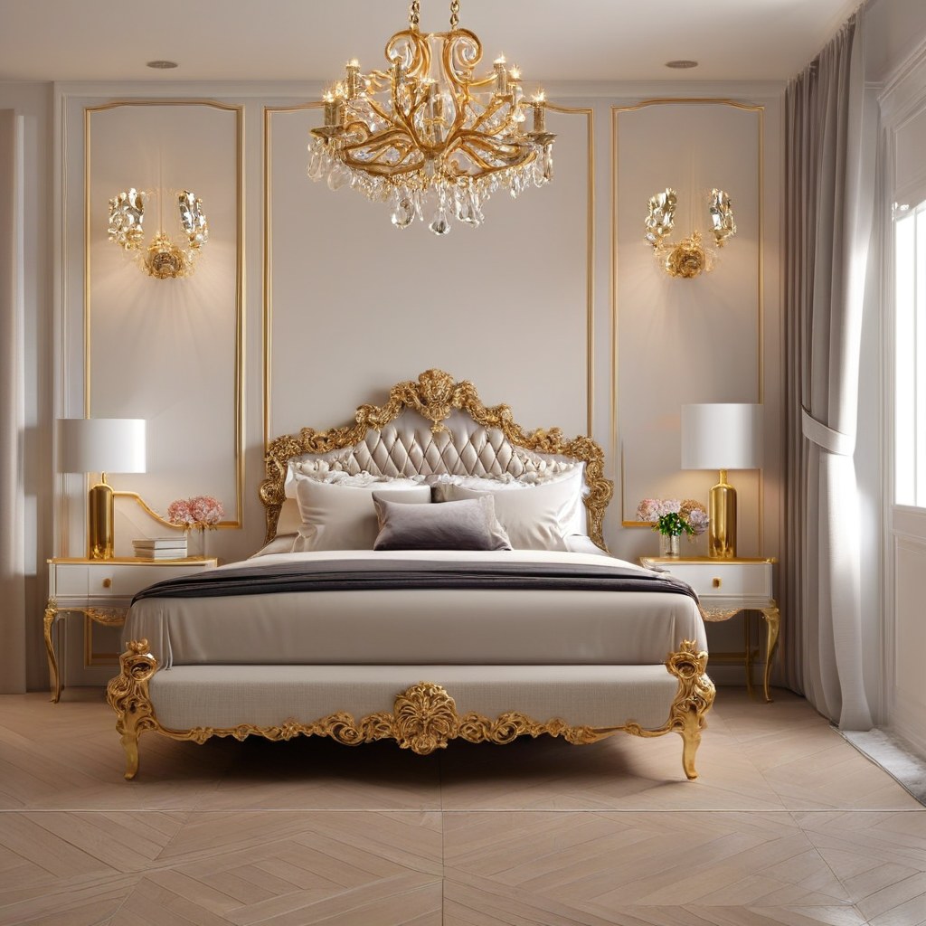 Muebles de lujo Zaragoza: dormitorio barroco en piso señorial de Casa Padrino