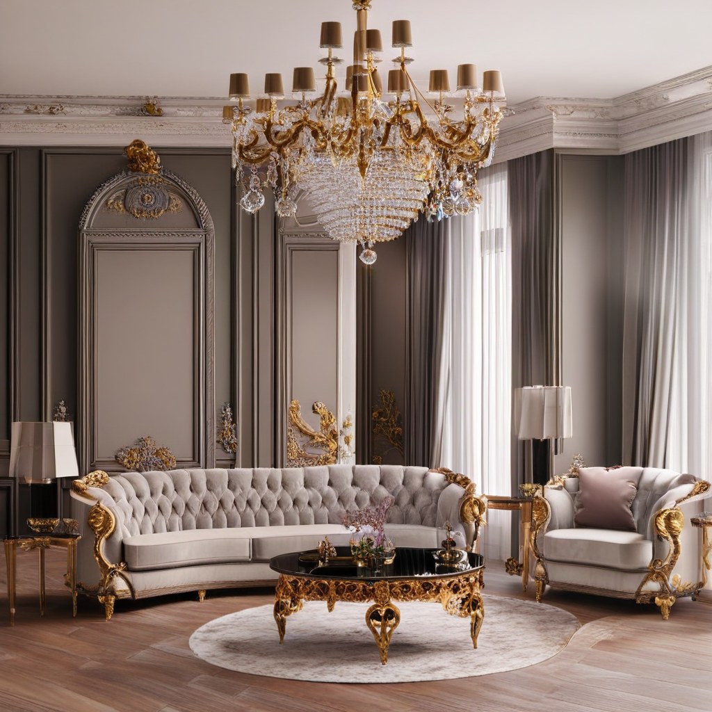 Muebles de lujo Zaragoza: salón señorial con sofá de terciopelo de Casa Padrino