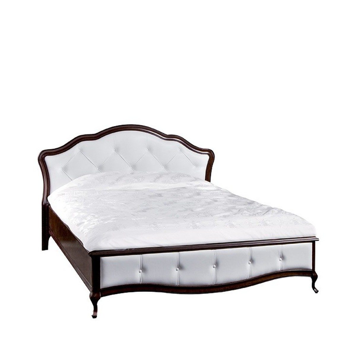 Pago seguro muebles online: cama doble modernista Casa Padrino marrón oscuro y blanco con cabecero Chesterfield, 160 x 200 cm