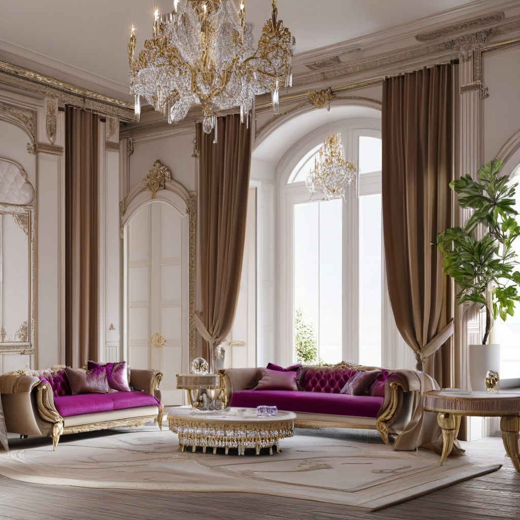 Fauteuil baroque avec sculpture dorée dans un salon prestigieux par Casa Padrino