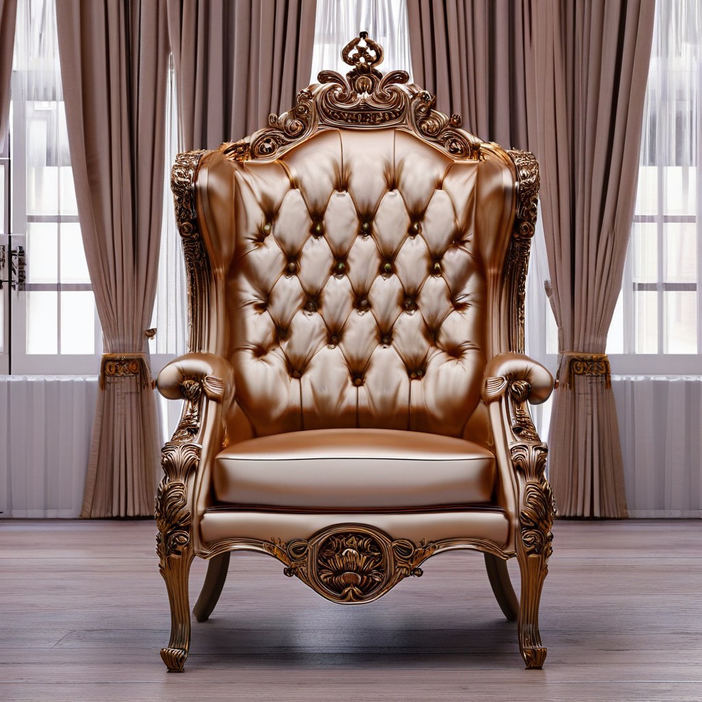 Fauteuil trône VIP baroque doré à haut dossier pour une interview de star par Casa Padrino