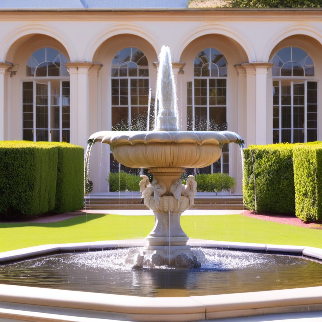 Fontaine à étages baroque avec anneau de jet d'eau par Casa Padrino