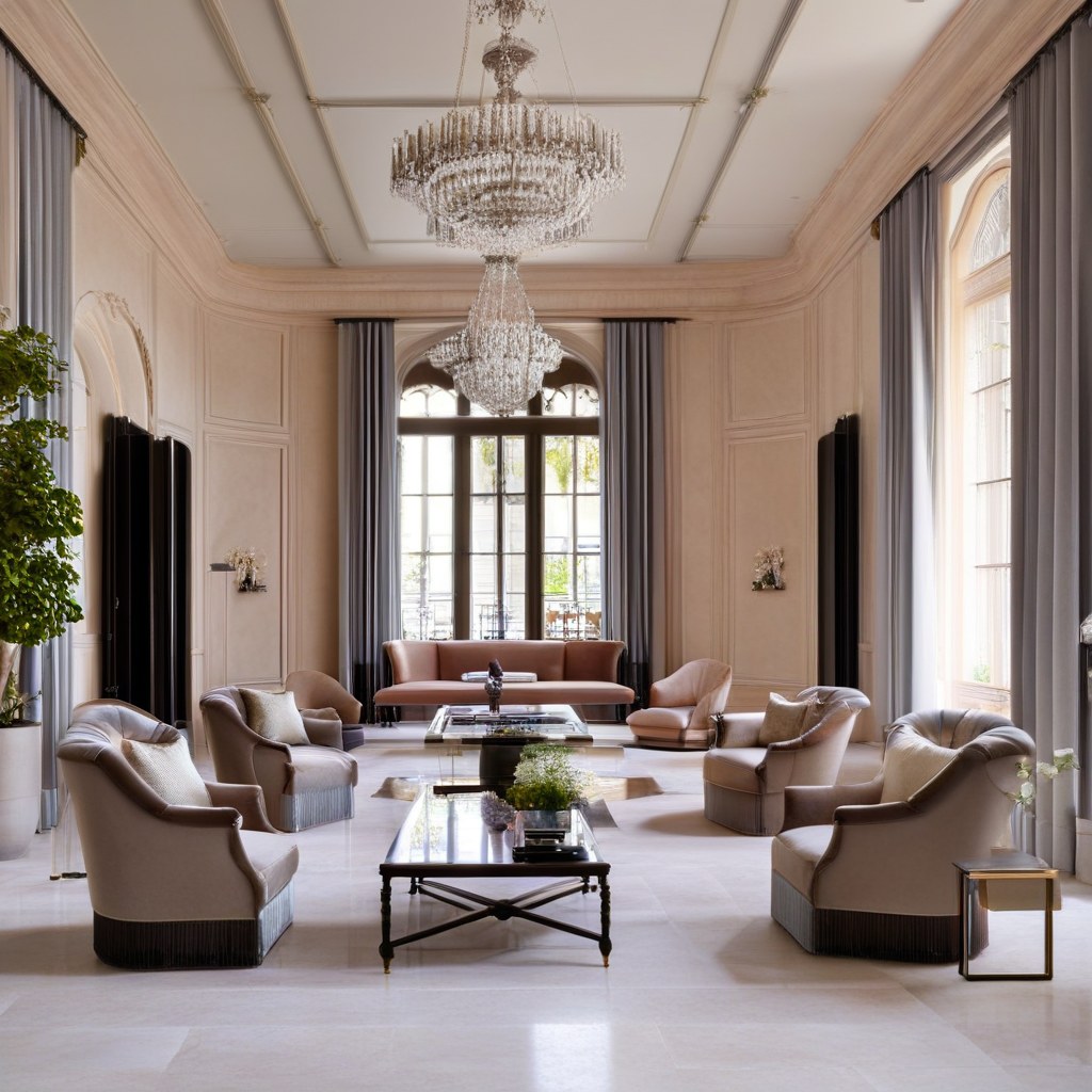 Meubles de luxe Bordeaux hall d'hôtel avec fauteuils design de Casa Padrino