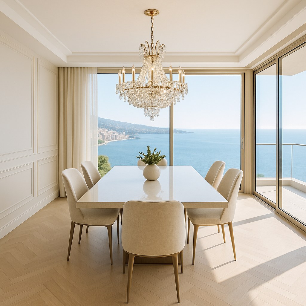 Meubles de luxe Cap-d'Ail salle à manger avec lustre en cristal de Casa Padrino