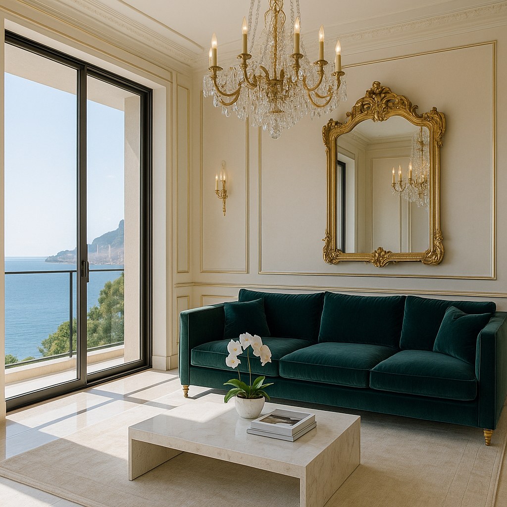 Meubles de luxe Cap-d'Ail salon d'une villa Belle Époque de Casa Padrino