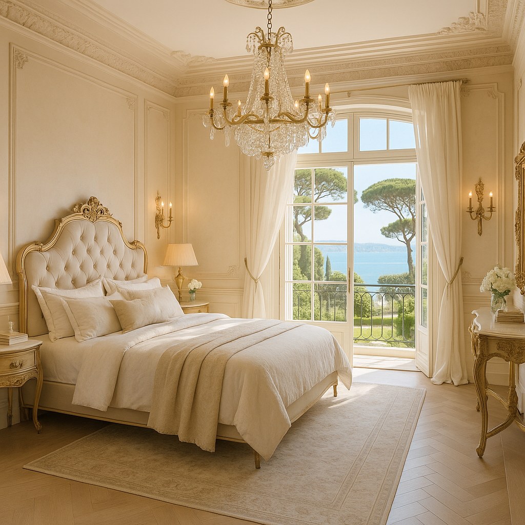 Meubles de luxe Cap d'Antibes chambre élégante de villa de Casa Padrino