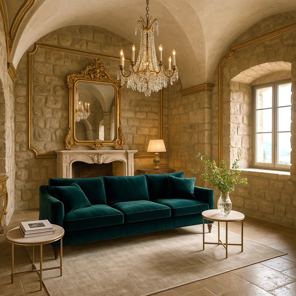 Meubles de luxe Èze salon d'une villa panoramique au-dessus de la mer de Casa Padrino