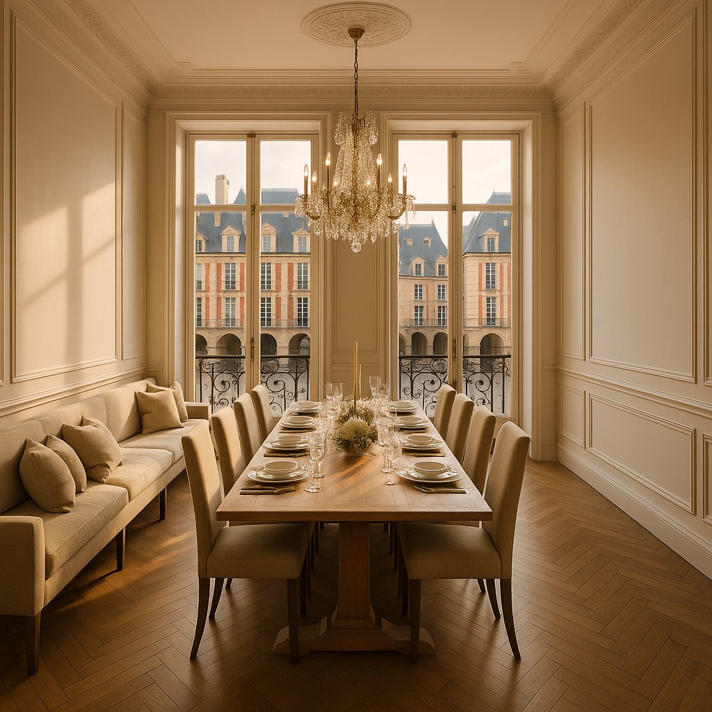 Meubles de luxe dans le Marais : salle à manger près de la place des Vosges par Casa Padrino