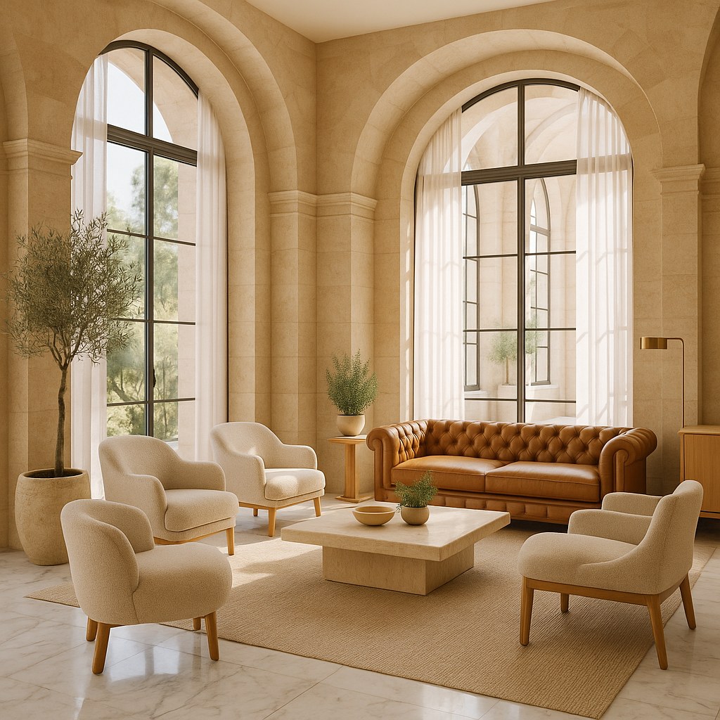 Meubles de luxe Marseille hall d'hôtel avec fauteuils design de Casa Padrino