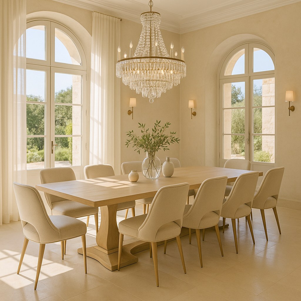 Meubles de luxe Marseille salle à manger avec lustre en cristal de Casa Padrino
