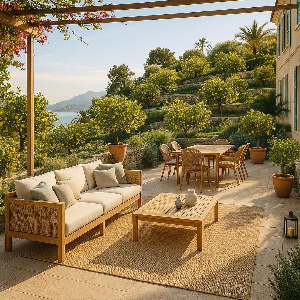 Meubles de luxe Menton véranda et jardin d'hiver avec mobilier en rotin de Casa Padrino