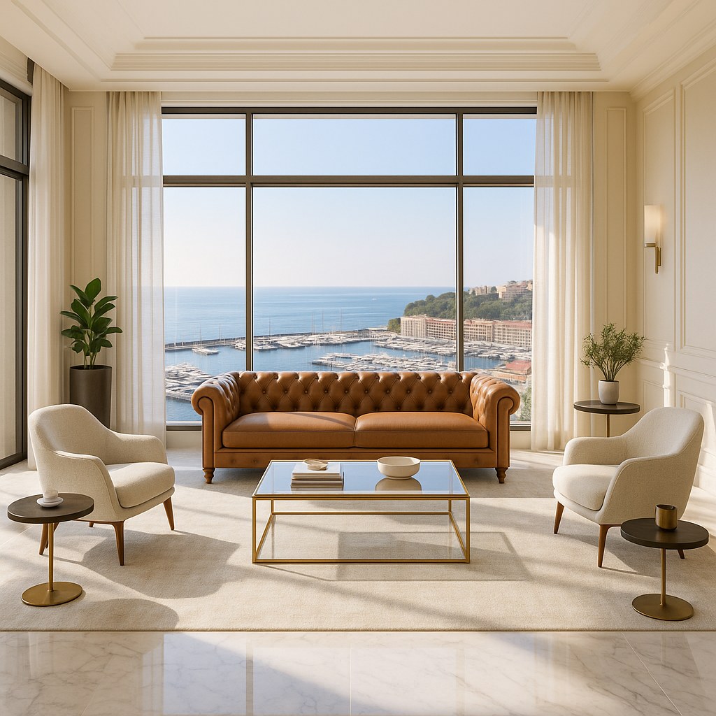 Meubles de luxe Monaco hall de palace avec fauteuils design de Casa Padrino