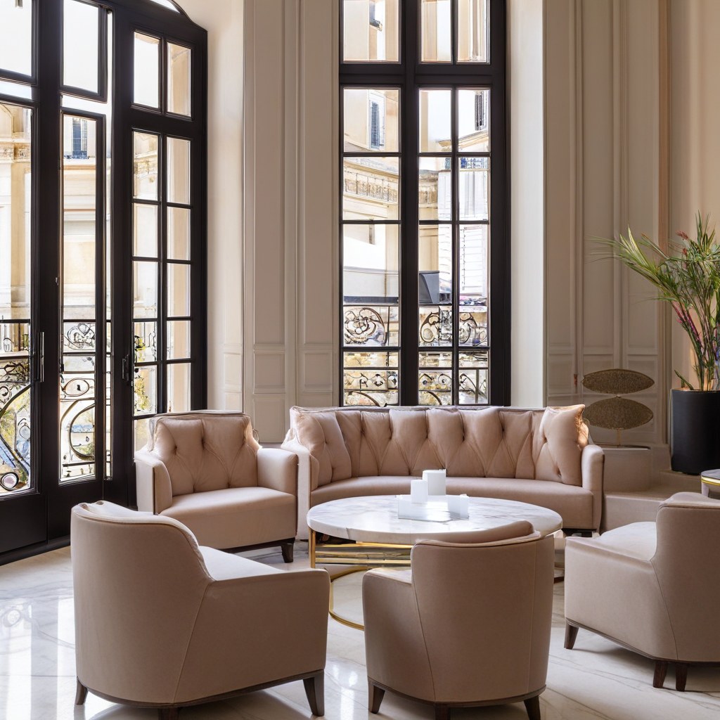 Meubles de luxe Montpellier hall d'hôtel avec fauteuils design de Casa Padrino